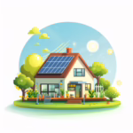 Ein effizienzhaus mit energetisch hohen Baustandards und Solarmodulen